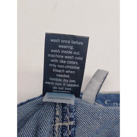 Apt 9 Straight Leg Capri Blue Jeans Stretch Sz 14 Rhinestone Flap Pockets - Picture 7 of 7